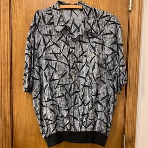 Vintage patterned, lightweight Alan Stuart polo, large